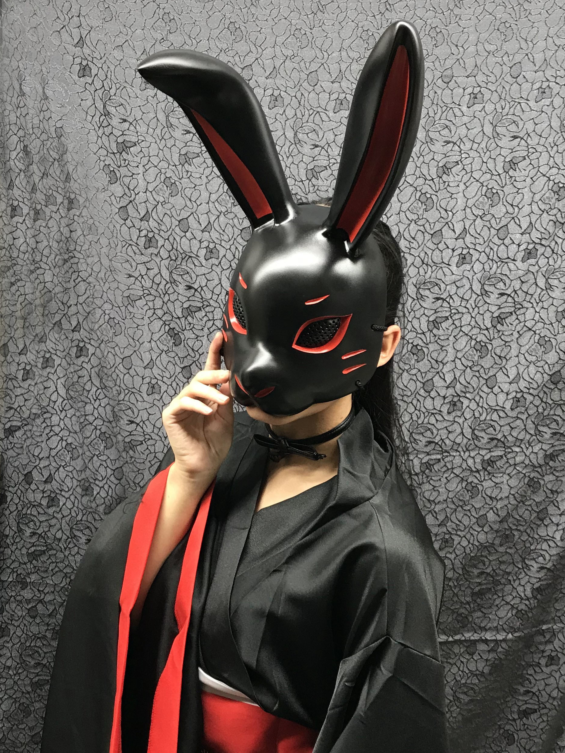 兎面 黒 赤 Of 朧 Oboro